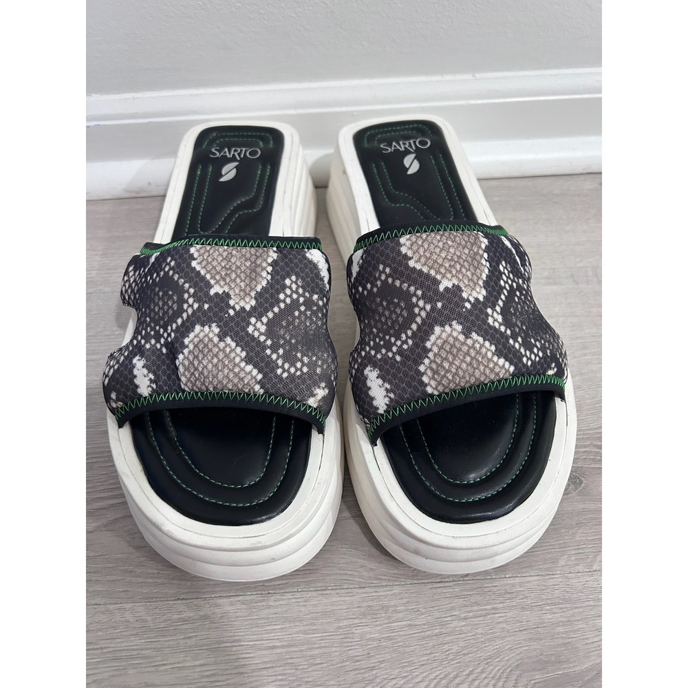Franco Sarto Vina-2 Snakeskin Platform Slide Sandals Womens 11 Animal Print Y2K